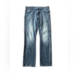 Wrangler Retro Slim Straight Jeans Mens 38x34 Light Wash Western Denim